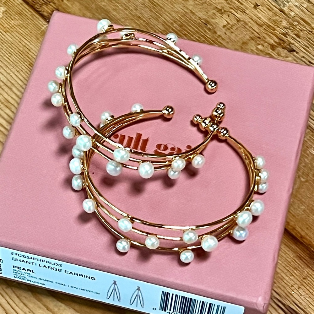 🌺🎉HP🎉🌺 NWT Cult Gaia Shanti Large Pearl Earrings - Picture 5 of 16